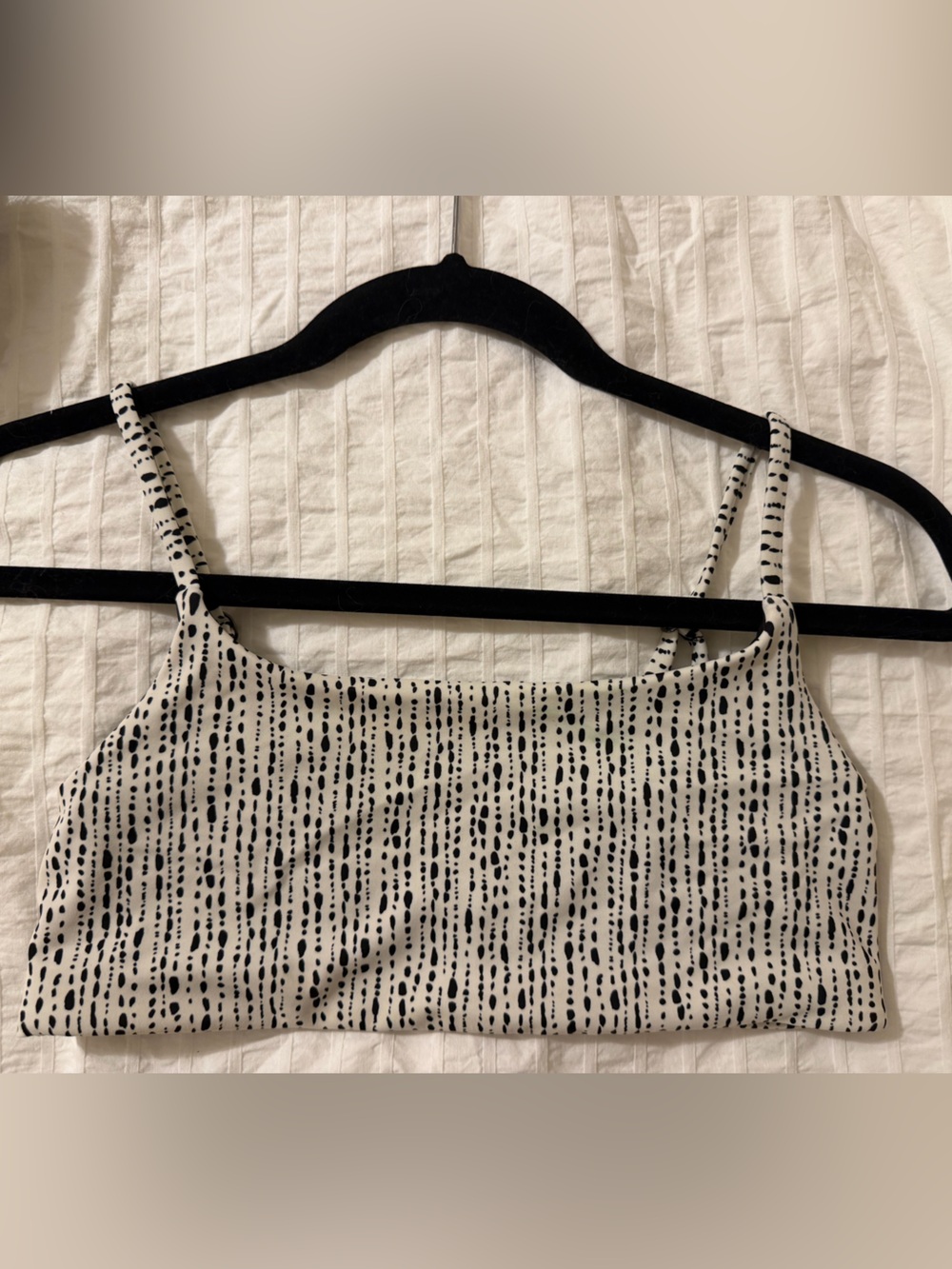 Athleta Black and White Speckled Bikini Top